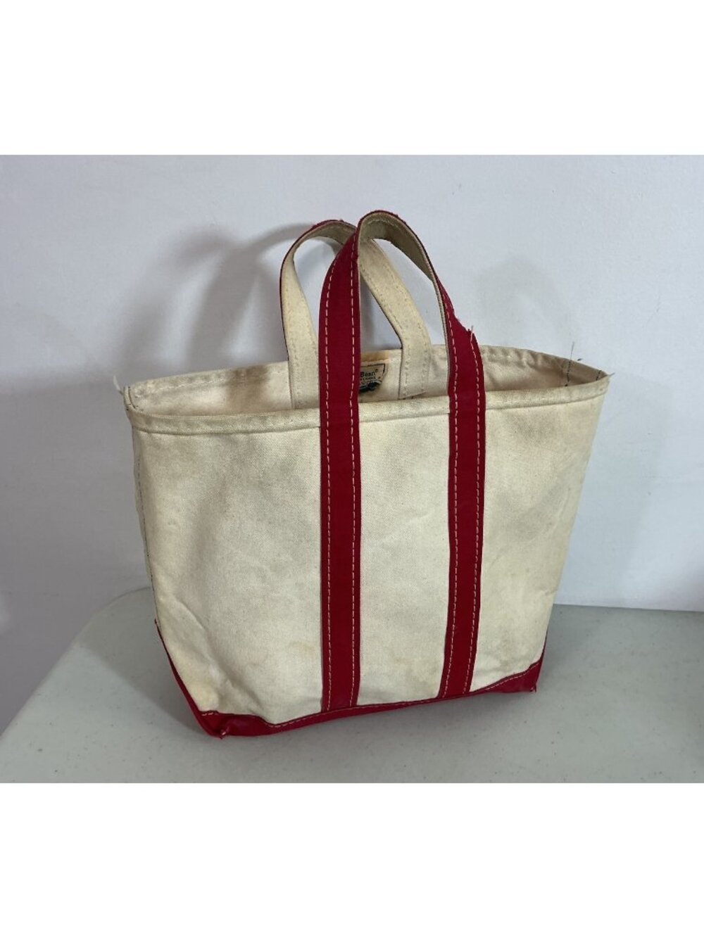 Vintage LL Bean Boat and Tote Canvas Bag Medium Distressed